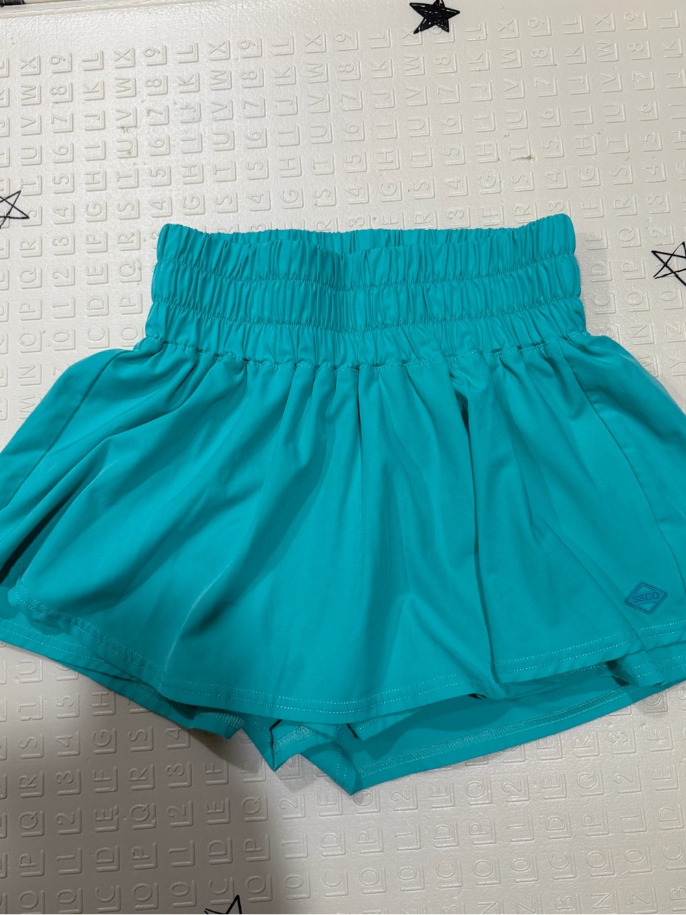 Women’s Teal Athletic Skort Shorts with Smocked Waist